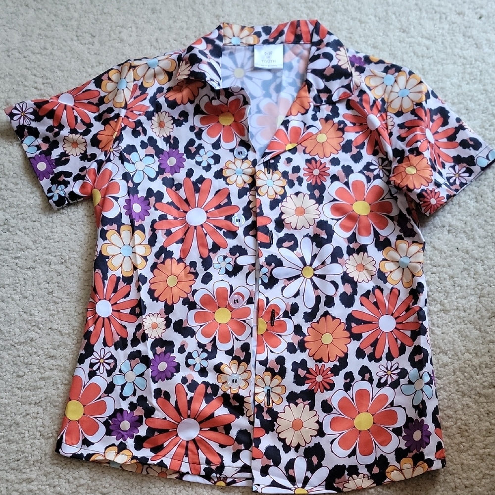 Kids Floral Button-Up Shirt